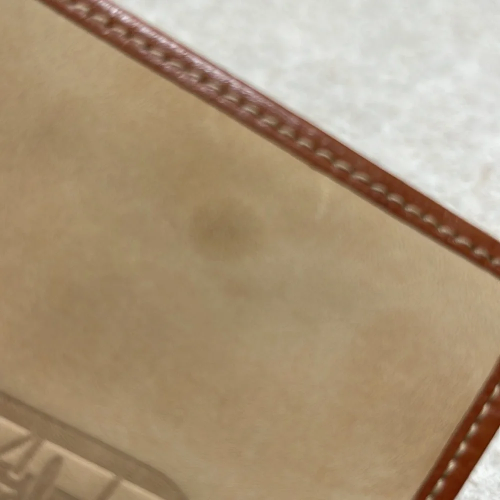 BNWOT VINTAGE AEROPOSTALE TAN & SADDLE BROWN LEATHER AIRPLANE BIFOLD WAL…